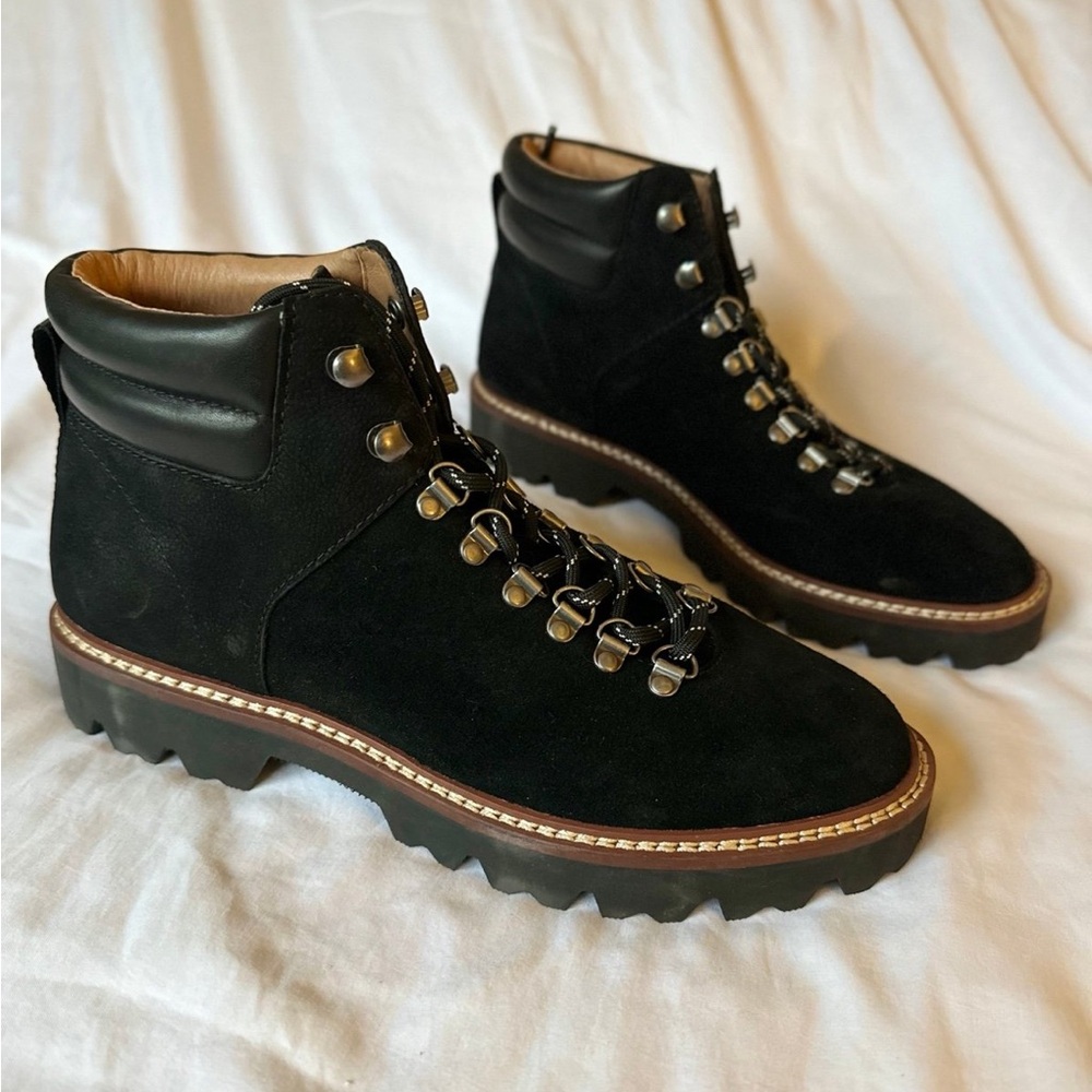 Madewell The Citywalk lugsole hiker boots suede nubuck leather black 8